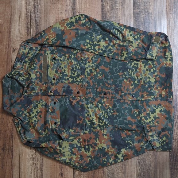 German Army Fall Camo Long Sleeve Zip Up Field Shirt Size Large - Picture 1 of 8